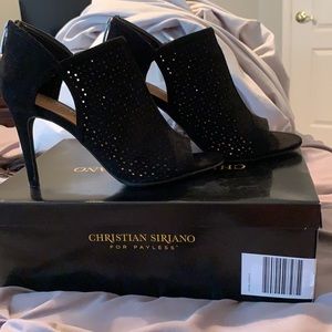 Christian Siriano Black Iggy Bootie Heels